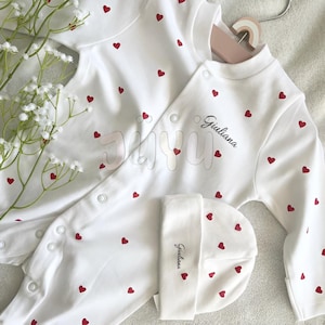 Personalized Baby Set - Pyjamas and Hat with Name and Special Message