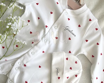 Set neonato personalizzato - Pigiama e cappello con nome e messaggio speciale