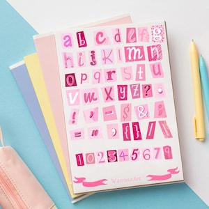 Deco Sticker,Alphabet, A to Z, Magazine Letters, Collage Letters, Ransom Note,Journal Sticker