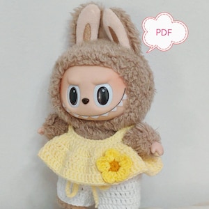 Labubu Crochet Pattern PDF: Clown Outfit - Circus Doll Clothes, Colorful Plush Costume DIY for Labubu Fans | Fits Gen 1/2/3