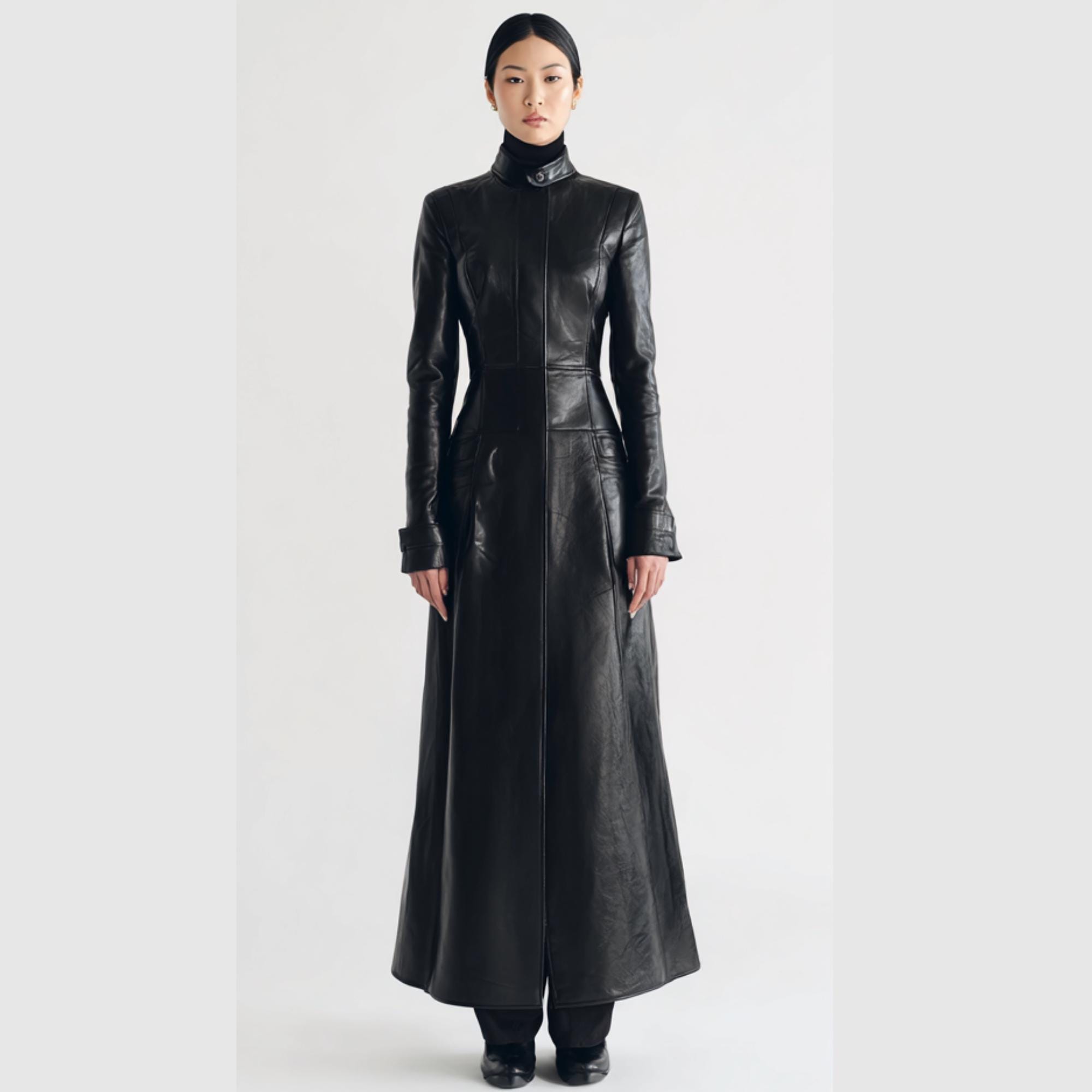ジャケット・アウター real leather maxi long coat Maxi Leather Coat - Etsy
