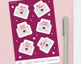 Love Notes Tropes Volume 01 Bookish stickervel