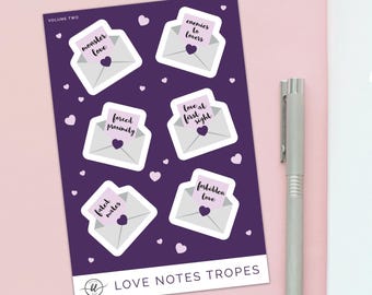 Love Notes Tropes Volume 02 Bookish stickervel