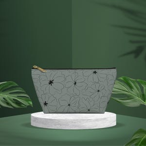 Bolsa de maquillaje con estampado floral, neceser de viaje, regalo para ella, organizador, neceser.
