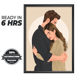 couple portrait, gift for couple, faceless portrait, engagement drawing, boyfriend portrait, family portrait, custom gift, faceless gifts