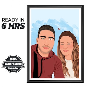Ritratto personalizzato da foto, regalo d'arte digitale personalizzato, coppia, famiglia o dipinto ad acquerello per animali domestici, regalo per lei, regali di compleanno, senza volto