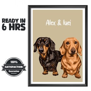 Custom Dog Portrait, Personalized Pet Drawing from Photo, Digital Dog Art Gift, Dog Memorial Sketch, Printable Pet Wall Art, Dog Lover Gift