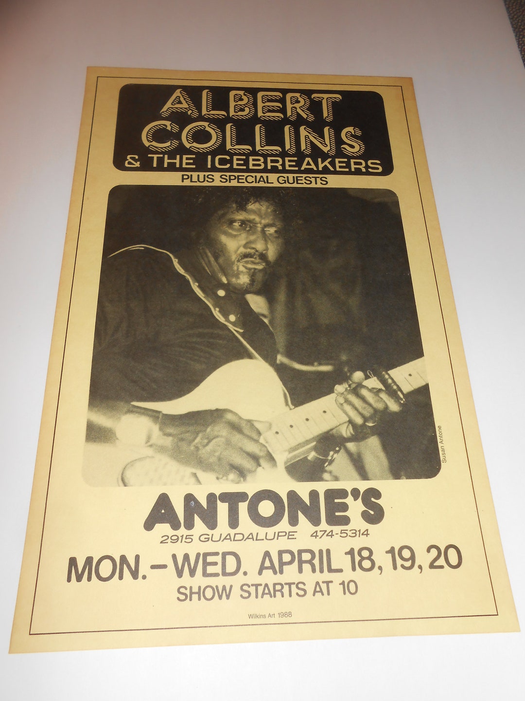 1988 ALBERT COLLINS Texas Blues Poster Antone's Austin Etsy Canada