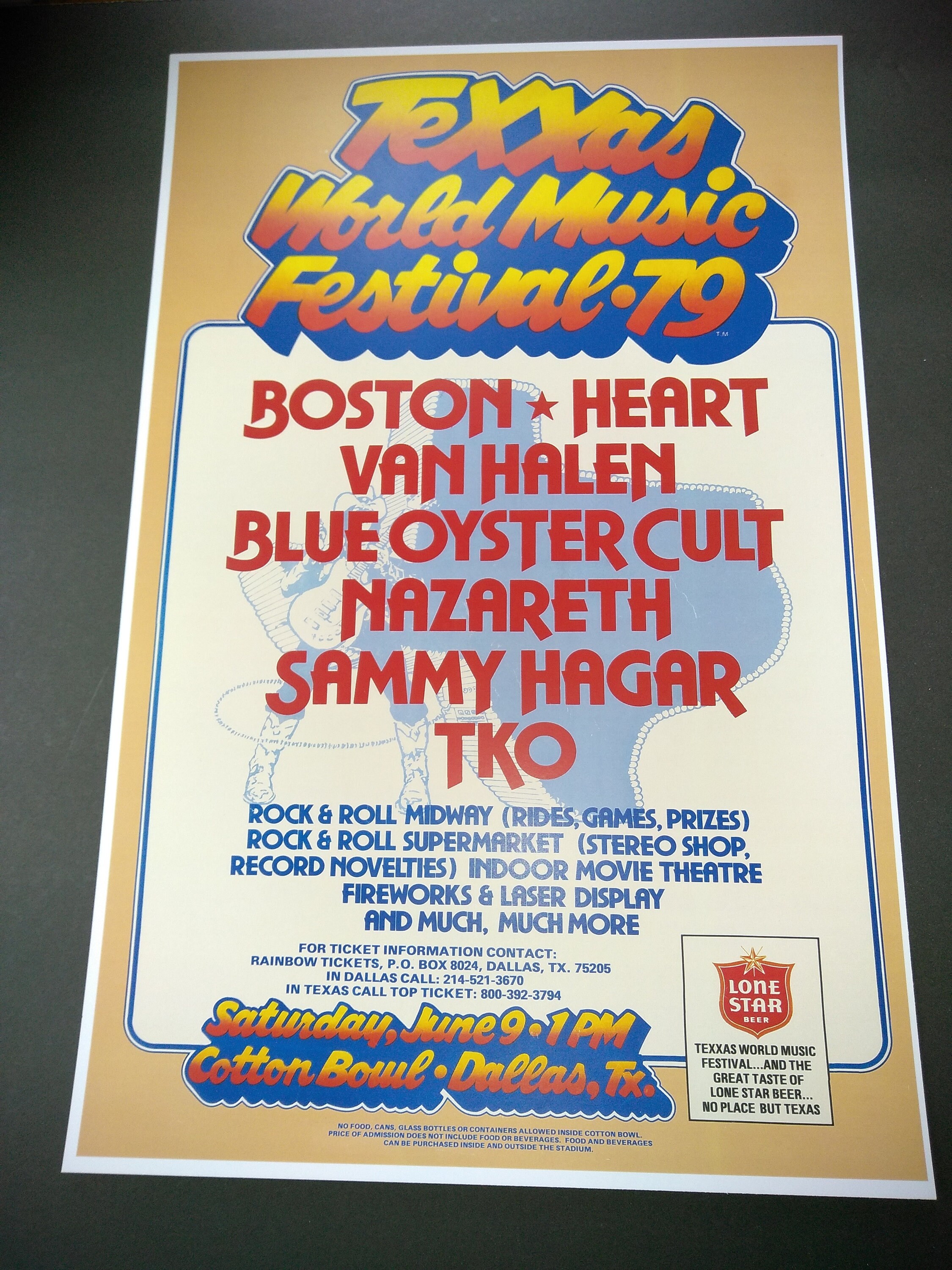 Texxas World Music Festivall Texxas Jam 1979 Poster Boston Van Etsy