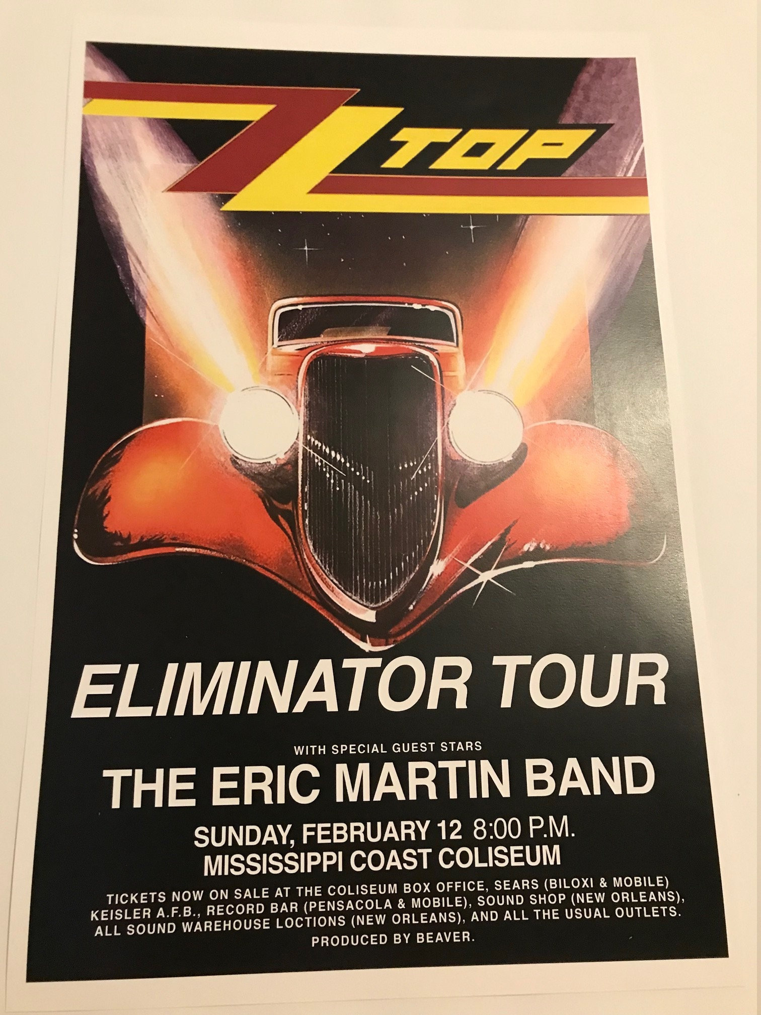 when was zz top eliminator tour