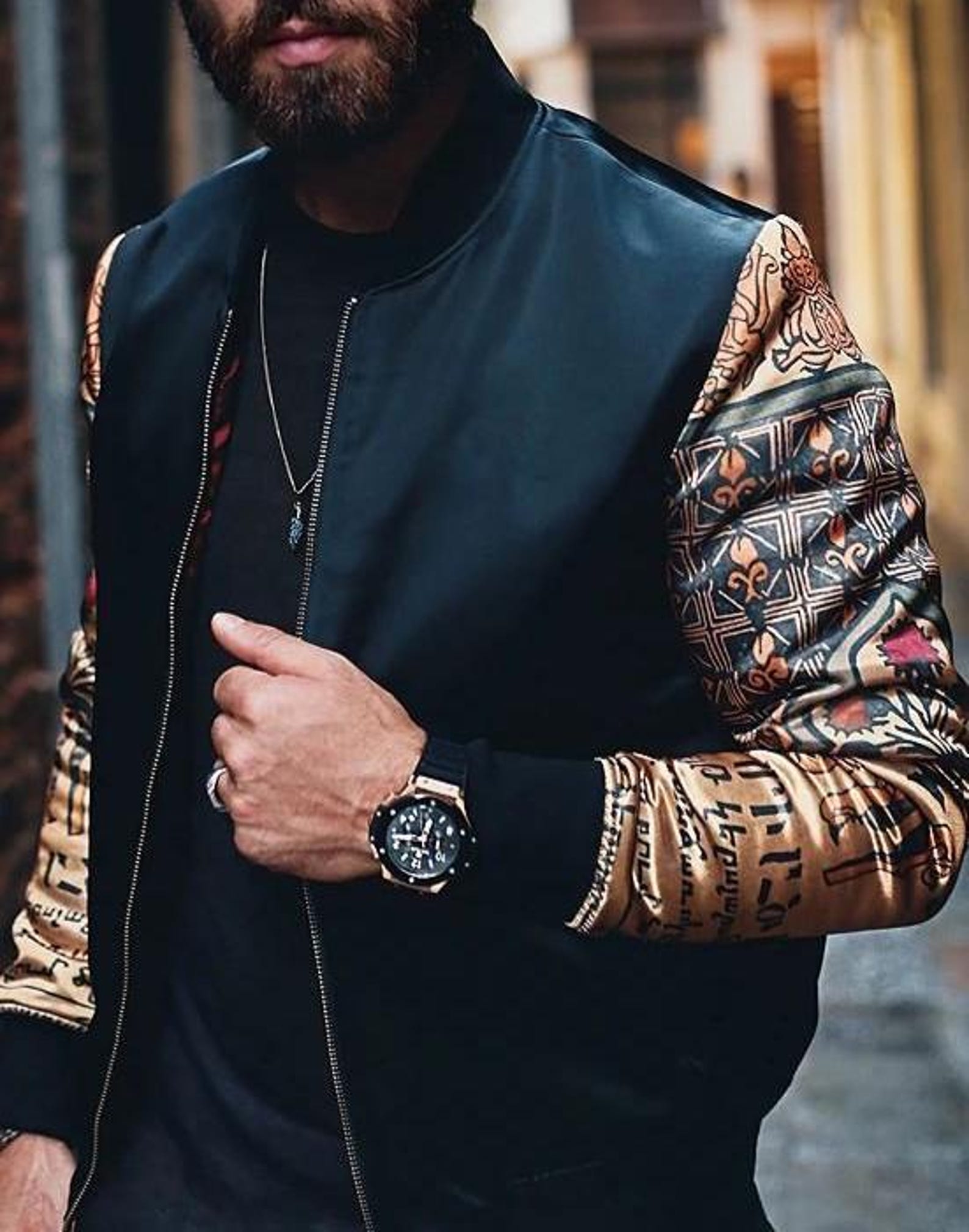 Pattern Print Grape Wine Men's Bomber Jacket