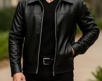Vintage 80s Leather Motorcycle Jacket SHAF Zip Out Thinsulate