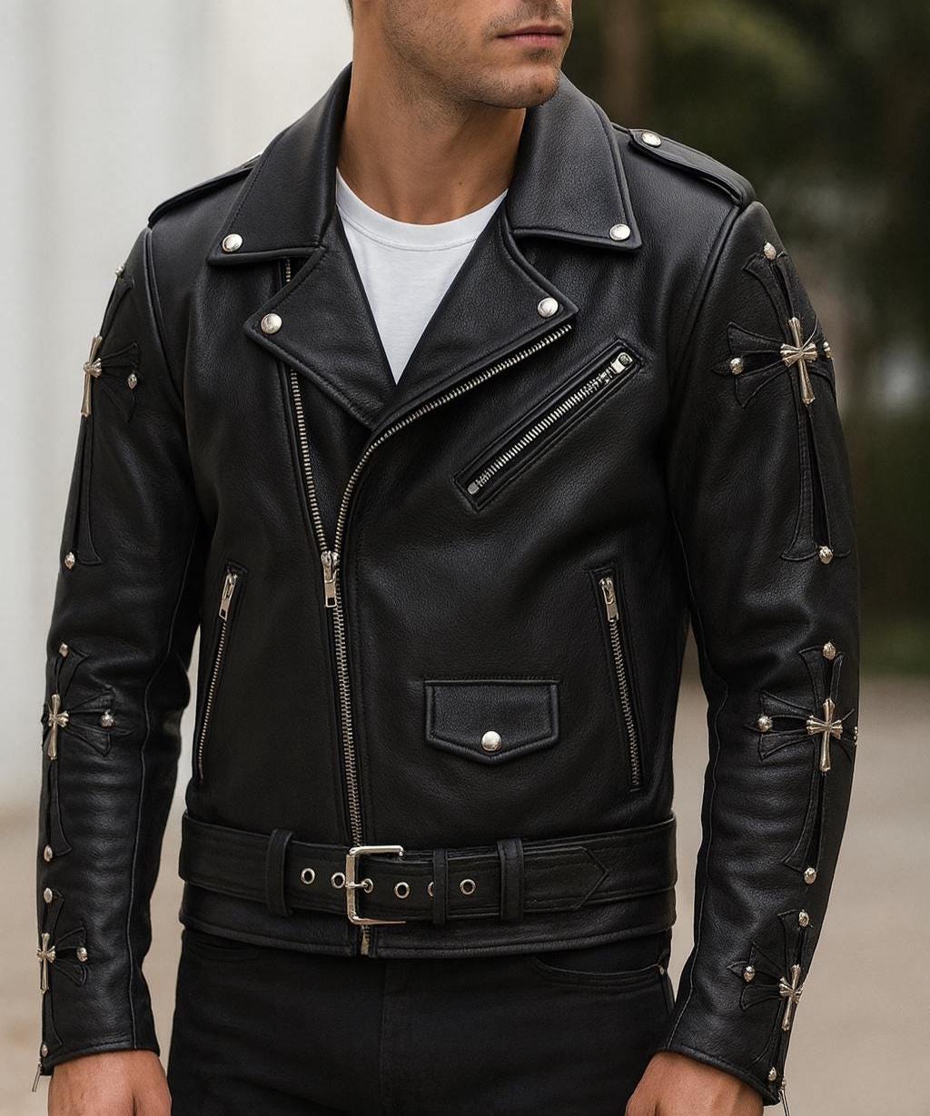 ジャケット・アウター Jan & Carlos Multi Pocket Leather Jacket Mens Leather Jacket With Multi Pockets - Etsy