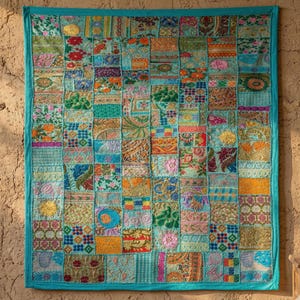 Ręcznie robiony gobelin w stylu vintage – haftowana indyjska dekoracja ścienna (40x60 cali)