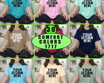 Maquetas de camisetas Comfort Colors 1717 (30 colores) / Paquete PNG de alta resolución / Múltiples opciones de color