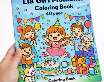 Libro para colorear "Lia Moment" (40 páginas) en formato PNG y PDF de alta calidad