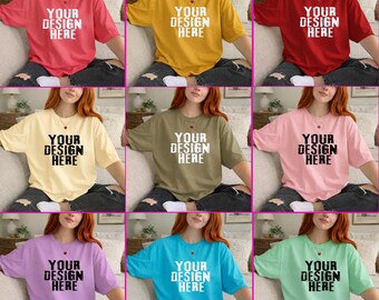 Paquete de maquetas de camisetas Comfort Colors 1717: 30 colores de camisetas, maquetas de camisetas planas, descarga digital para vendedores de Etsy, Canva y Photoshop