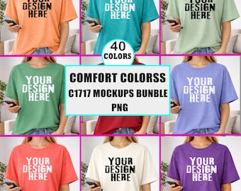 Paquete de maquetas de camisetas Comfort Colors 1717 (40 unidades) / Maquetas de camisetas extragrandes / Maquetas de camisetas Comfort Colors con estética bohemia / Paquete de maquetas POD