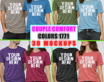 Paquete de maquetas Comfort Colors 1717: camisetas unisex y para parejas PNG/digitales
