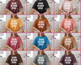 Paquete de maquetas de camisetas Comfort Colors 1717: 58 colores de camisetas, maquetas de camisetas planas, descarga digital para vendedores de Etsy, Canva y Photoshop