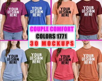 Paquete de maquetas Comfort Colors 1717 / Maquetas de camisetas para parejas, camisetas unisex, descarga digital