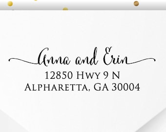Custom Self Inking Return Address Stamp & Personalized White Address Labels – Wedding Invitations, Personal Mail, Business Correspondence