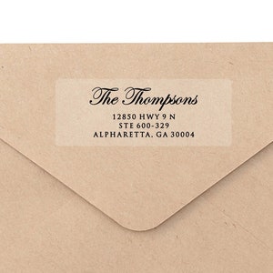 CLEAR Address Labels - Mailing Stickers, Frosted Transparent Custom Printed Return Address Label Sheets - Edwardian Script, Wedding