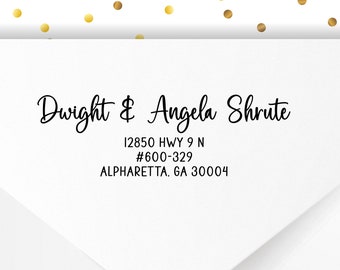 Address Stamp or Custom Return Address Label Stickers, Self Inking Rubber Stamper - Custom Ink Stamp for Wedding, Gift, or Small Business