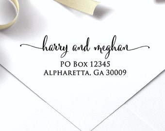 Self Inking Address Stamp, Calligraphy Font Return Address Stamper, for Wedding Invitations and RSVP cards