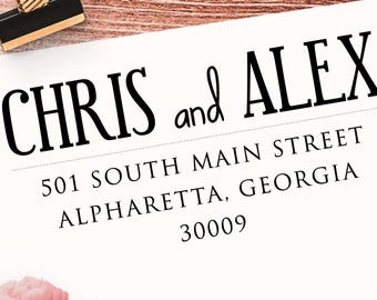 Personalized Self-Inking Return Address Stamp & Labels: Wedding, Business