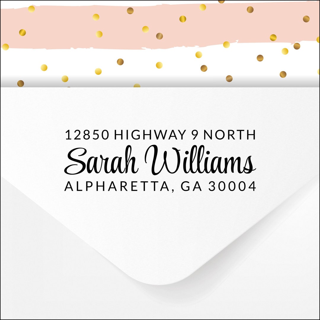 Personalized Calligraphy Return Address Stamp or Labels: Self-inking ...