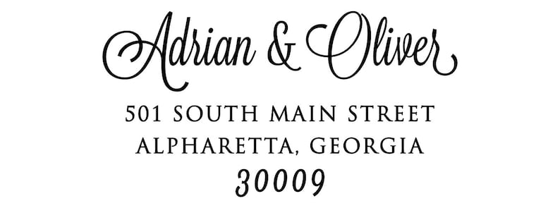 Customizable Script Font Return Address Stamp Custom Return Address Stamp or Labels Stickers: Script Font, Self ...