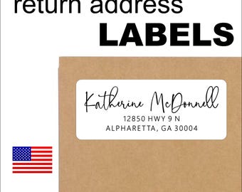 Personalized Address Labels: Custom Name Stickers for Mail, Packages - Signature Font