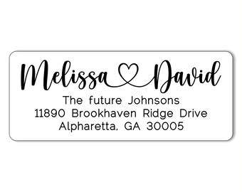 Custom Return Address Labels for Wedding Invitations, Personalized Peel and Stick Script Stickers