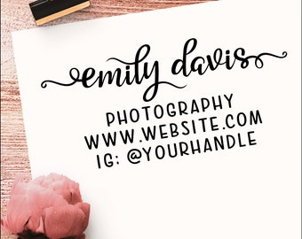 Calligraphy Return Address Stamp: Custom Self Inking Rubber Stamper