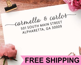 Adressstempel, selbstfärbend mit schwarzer Stempelfarbe, Stempel für Hochzeitsumschläge, Adressetiketten, Stempel, Einweihungsparty Geschenk