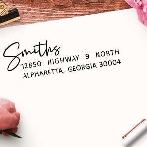 Calligraphy Self Inking Return Address Stamp or Labels