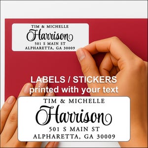 Custom Return Address Labels: Pretty Serif and Script Fonts