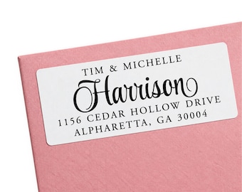 Personalized Return Address Labels: Custom Stickers Pretty Serif and Script Fonts