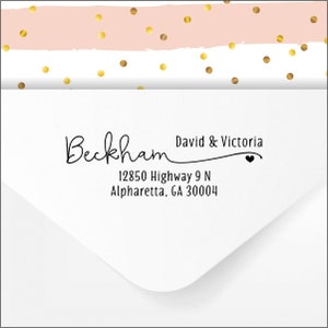 Gepersonaliseerde zelfinktende adresstempel of adreslabels BLW2770 - voor huwelijksuitnodigingen, kerstkaarten, housewarmingcadeau