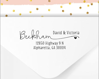 Personalized Self Inking Return Address Stamp: Whimsical Doodle Font