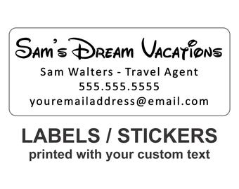 Custom Printed Return Address Labels - Personalized Name Stickers - Whimsical Theme Park font