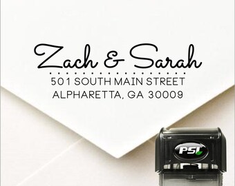 Personalized Self-Inking Return Address Stamp or Labels: Script Font