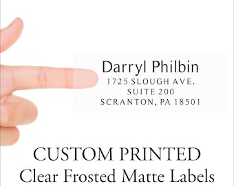 Matte Clear Return Address Labels on Sheets for Christmas Holiday Cards, Gift Tags