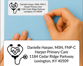Printed Return Address Labels for Doctor's Office, Health Clinic, Nurse, Hospital, Healthcare -Custom Personalized Name Stickers for Medical