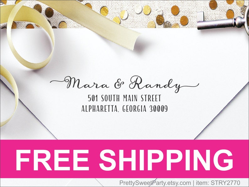 Perfect Wedding Bridal Shower or Housewarming Gift SHIPS FAST! Personalized Self Inking Return Address Stamp STRY2770