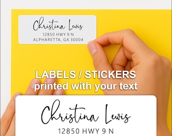 Custom Return Address Labels: Personalized Stationery Stickers, Signature Font