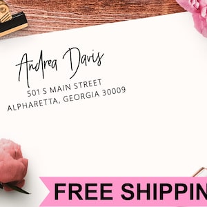 Aangepaste adresstempel, zelfinktzegel, retouradresstempel, bruiloft retouradresstempel, moderne retouradresstempel CRW2770