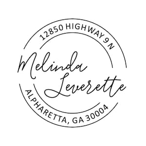 Adresstempel, RONDE CIRKEL ontwerp, Zelfinktende retouradresstempel, voorgeïnkt, 1,5 inch