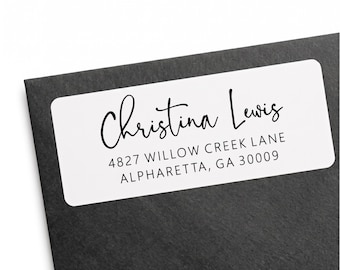 Custom Return Address Labels: Personalized Stationery Stickers, Signature Font